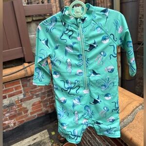 Janie and Jack Teal Baby Swimsuit